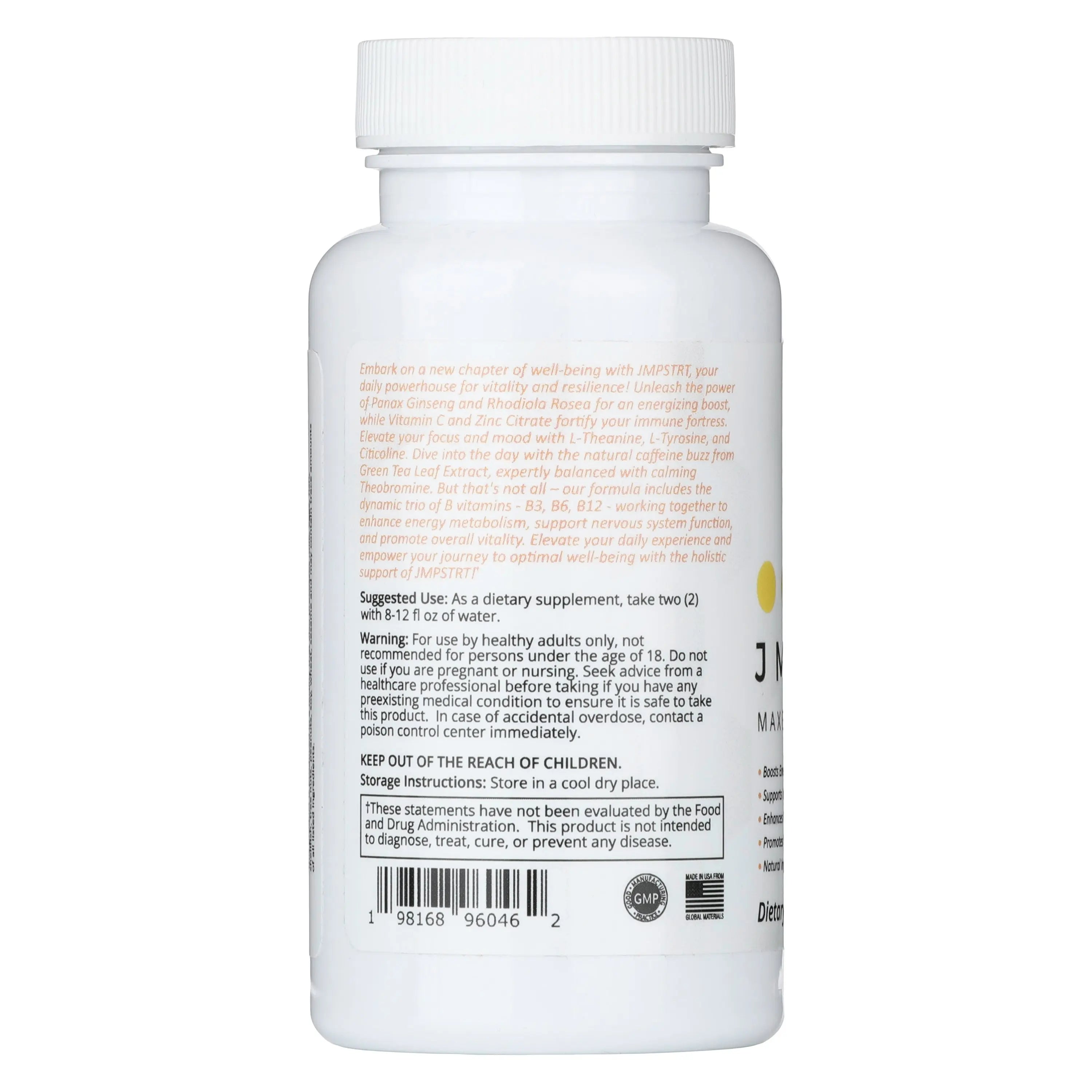 JMPSTRT Bottle Side Panel Description