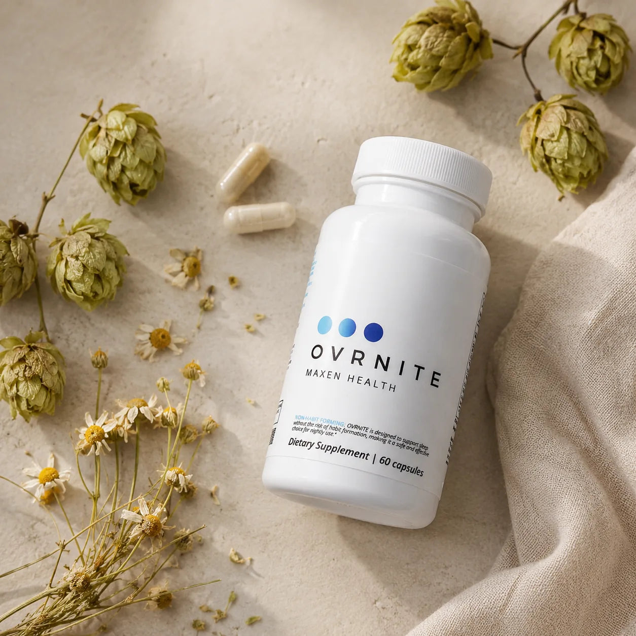 OVRNITE with hops and chamomile, the ingredients that do the work