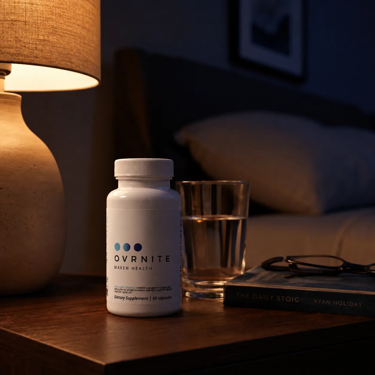OVRNITE on the nightstand, the nightly wind-down